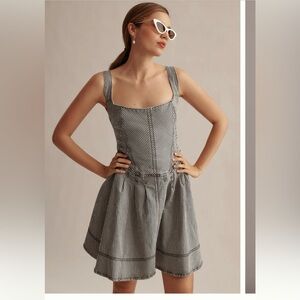 Pilcro corset Striped Dress in denim